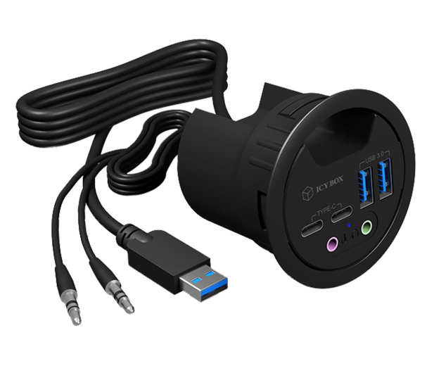 ICY BOX HUB USB 3.0 - 2x USB-C, 2x USB-A, audio IB-HUB1403B - 622647 - zdjęcie